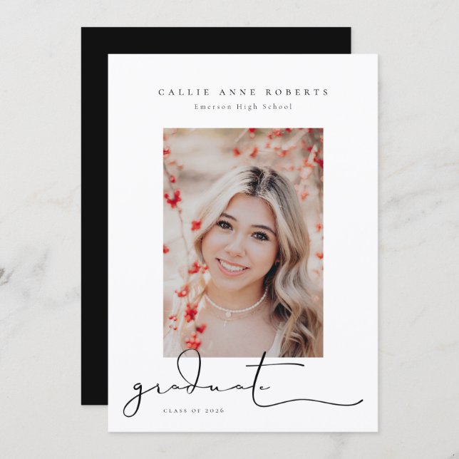 Scripted Snapshot Graduation Photo Announcement (Front/Back)