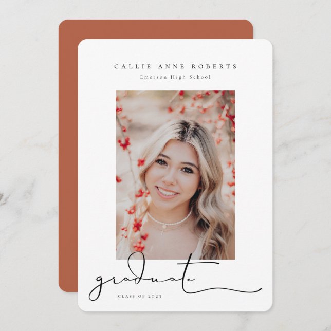 Scripted Snapshot Graduation Photo Announcement (Front/Back)