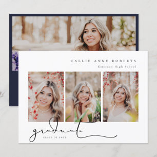 Scripted Snapshot Graduation Photo Invitation