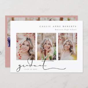 Scripted Snapshot Graduation Photo Invitation