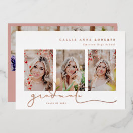 Scripted Snapshots Photo Graduation Foil Invitation