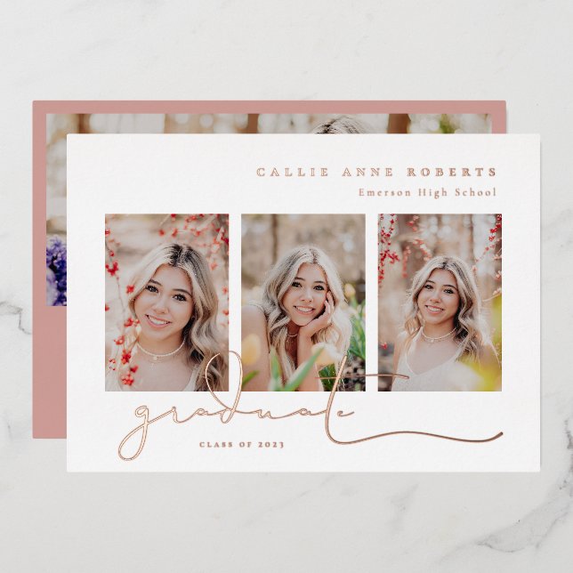 Scripted Snapshots Photo Graduation Foil Invitation (Front/Back)