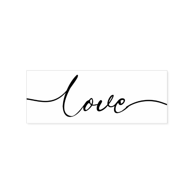 Scripted Typography Valentines Love Rubber Stamp