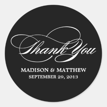 Scripted | Wedding Thank You Favor Label by FINEandDANDY at Zazzle