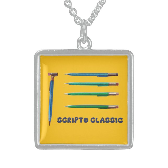 Scripto Classic Mechanical Pencil Sterling Silver Necklace (Front)