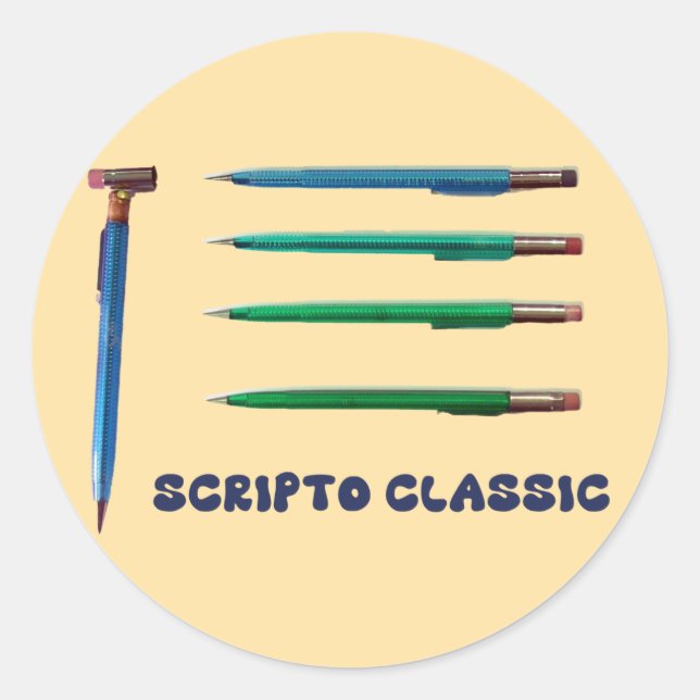 Scripto Classic Mechanical Pencils Round Sticker (Front)