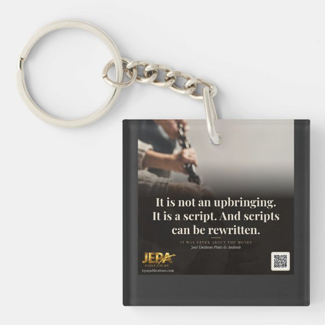 Scripts Can Be Rewritten Book Quote Keychain (Front)