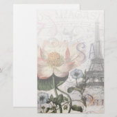 scripts french botanical lotus paris eiffel tower (Front/Back)