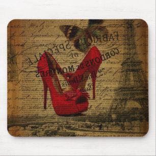 scripts paris eiffel tower stilettos fashionista mouse pad