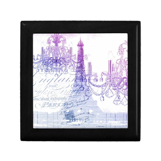 scripts purple chandelier paris eiffel tower gift box (Front)
