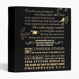 Scriptural Bible Verse - Philippians 2: 1-5 Binder