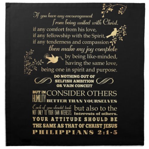 Scriptural Bible Verse _ Philippians 2 1_5 Napkin