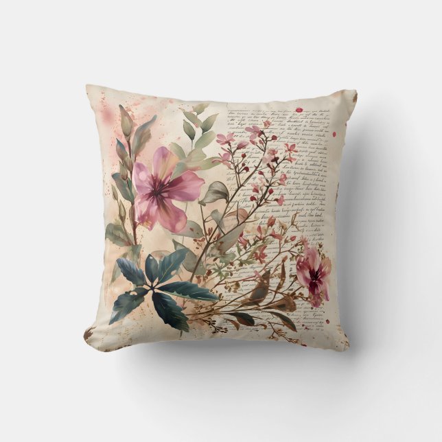 Scriptural Blooms  Throw Pillow (Front)