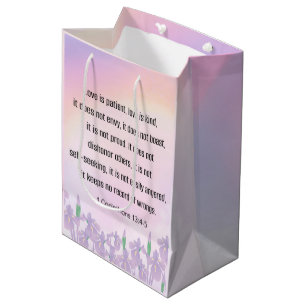 Scripture, 1 Corinthians 13 4-5, Medium Gift Bag