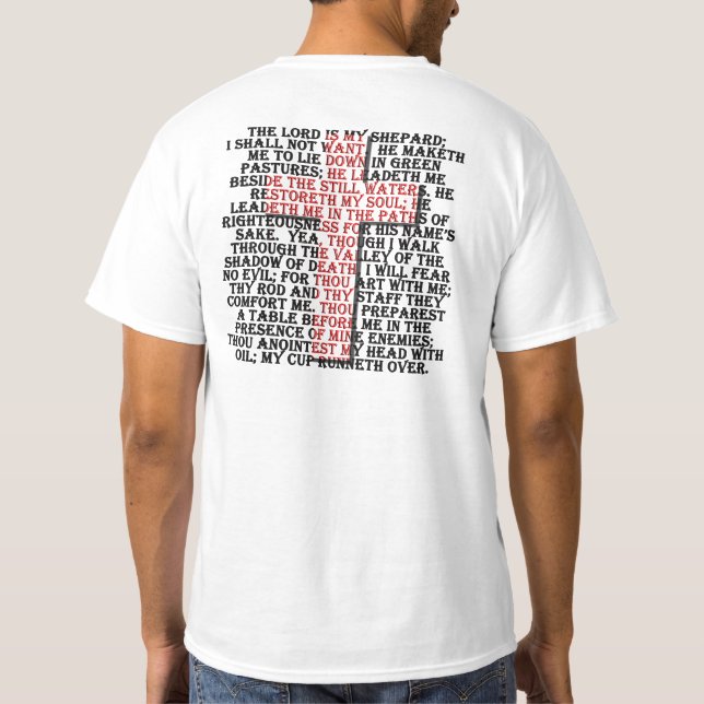 Scripture 23rd Psalm T-Shirt (Back)
