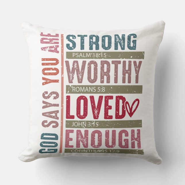 Scripture Affirmation Throw Pillow (Front)