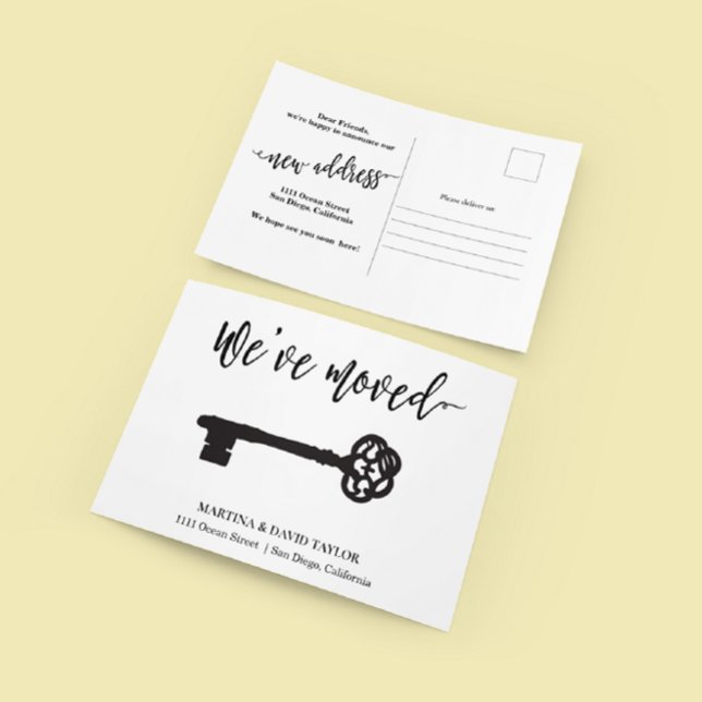 Scripture and Key New Home Address Announcement  Postcard (Creator Uploaded)