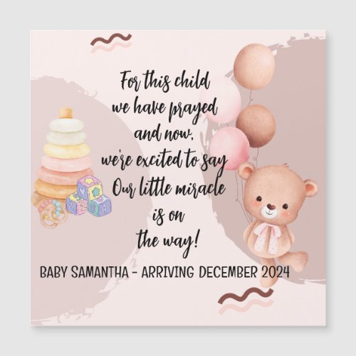 Scripture Baby Announcement Magnet Card This Child