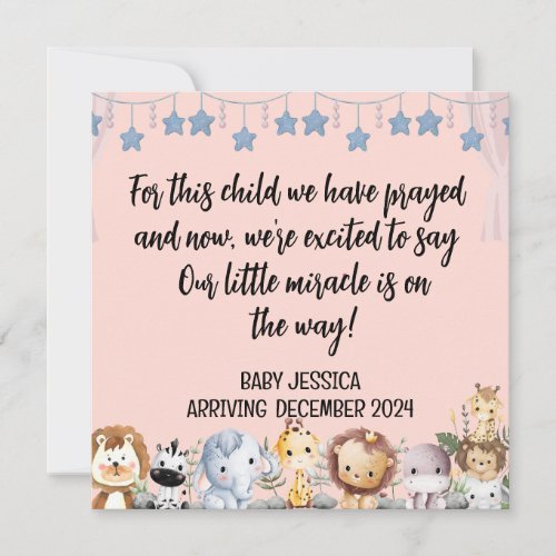Scripture Baby Girl Announcement Card This Child 2