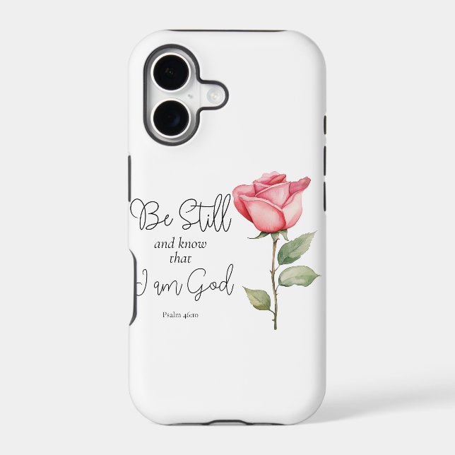 Scripture Be Still and Know that I am God Flower Iphone Case (Back)
