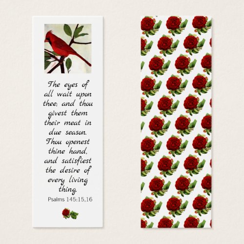 Scripture Bible Quotation and Red Bird Bookmark