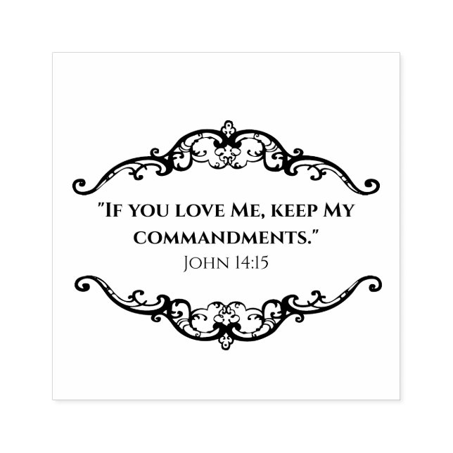 Scripture Bible Quote Love Jesus Commandments Rubber Stamp (Imprint)