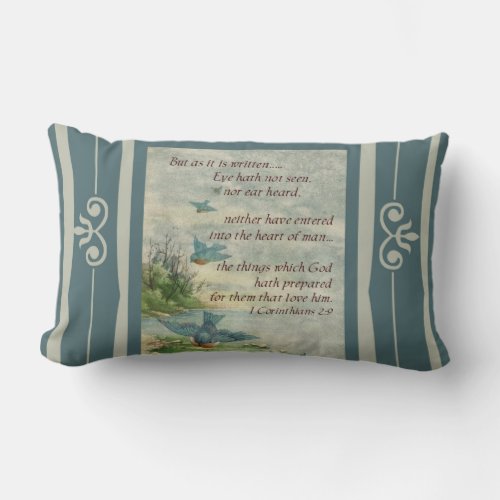 Scripture Bible Verse birds nature decorative Lumbar Pillow