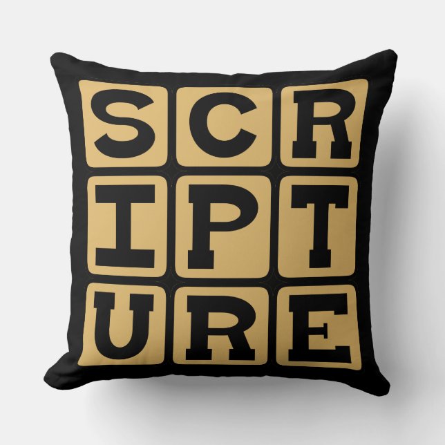 Scripture, Biblical Study Throw Pillow (Front)