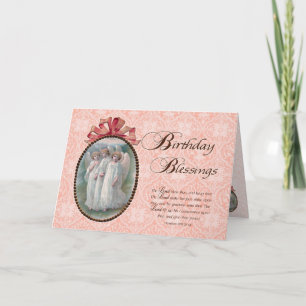 Scripture Birthday Blessings Angels Card