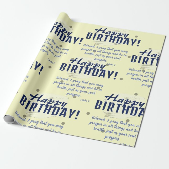 Scripture Birthday Wrapping Paper (Unrolled)