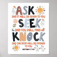 Scripture card bible verse Matthew 7:7
