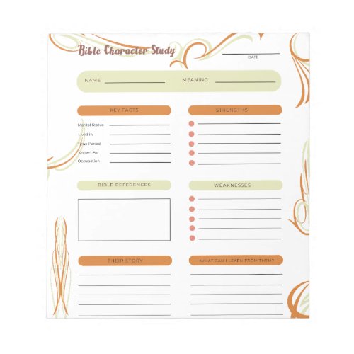 Scripture Character Study Notepad White