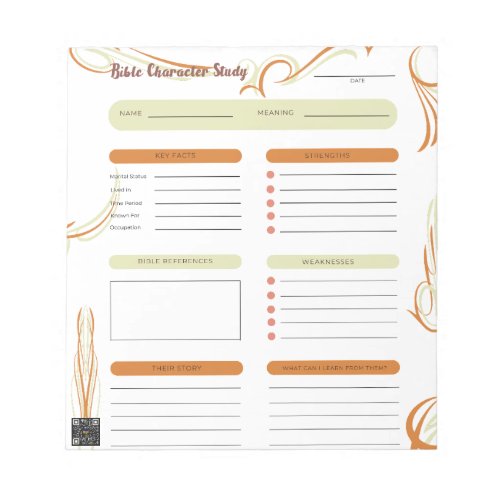 Scripture Character Study Notepad White