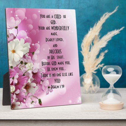 Scripture Child of God Tabletop Plaque with Easel