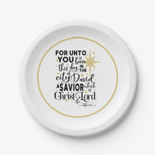 Scripture Christmas Birth of Christ Paper Plates