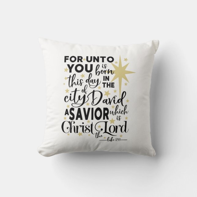Scripture Christmas Birth of Christ Throw Pillow (Front)