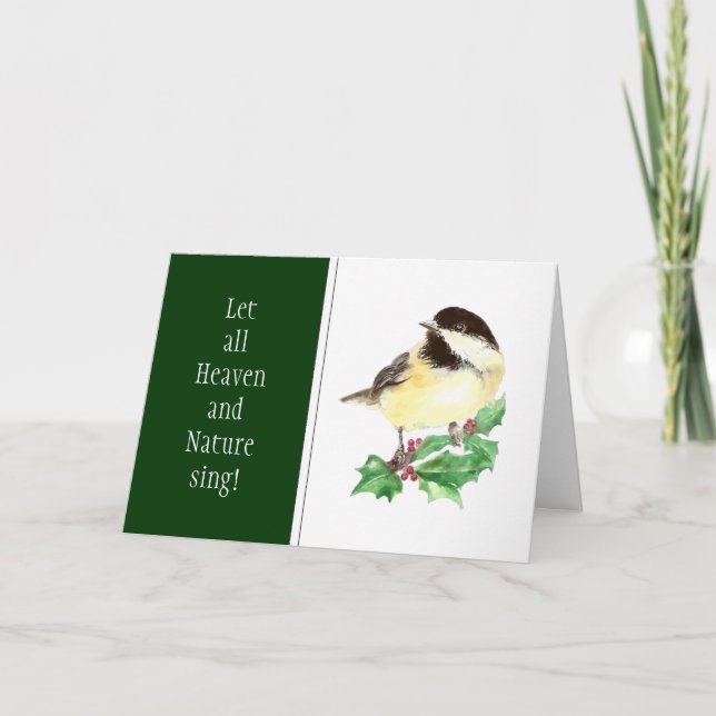 Scripture Christmas Let all Heaven and Nature Sing Holiday Card (Front)