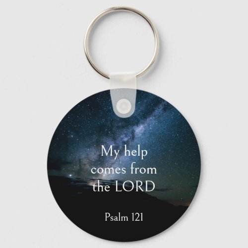 Scripture Comfort My Help Comes From the Lord Keychain