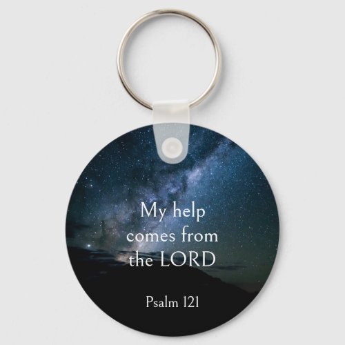 Scripture Comfort My Help Comes From the Lord Keychain