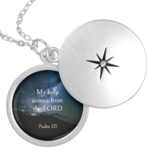 Scripture Comfort My Help Comes From the Lord Locket Necklace