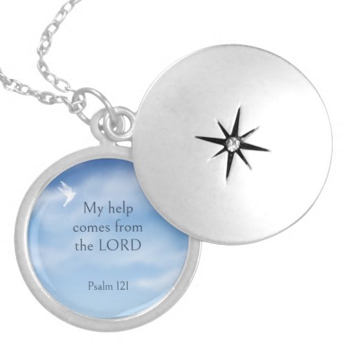 Scripture Comfort My Help Comes From the Lord Locket Necklace