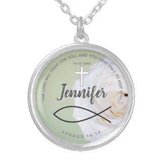 Scripture Confirmation Gifts for Girls Silver Plated Necklace