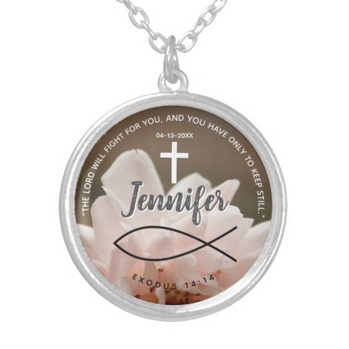 Scripture Confirmation Gifts _ Girls Silver Plated Necklace