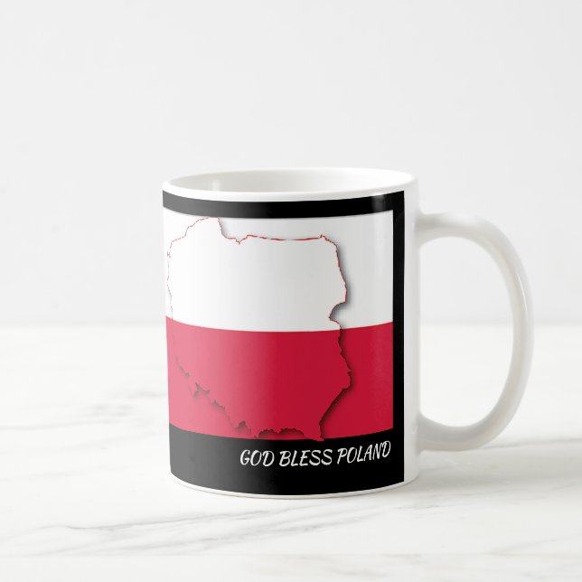 Scripture Customized POLAND FLAG Black Coffee Mug (Right)