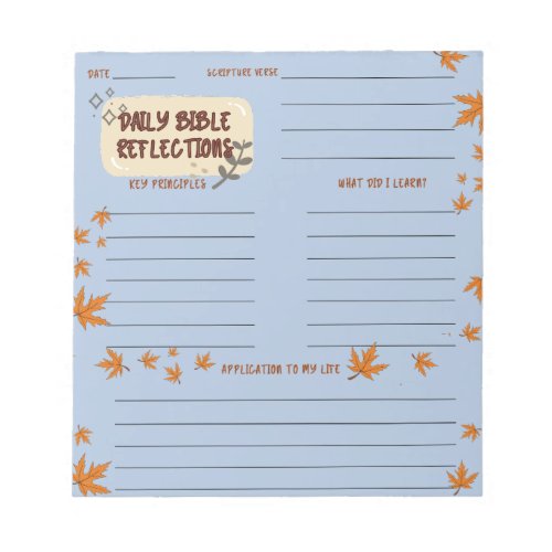 Scripture Daily Reflection Notepad Blue