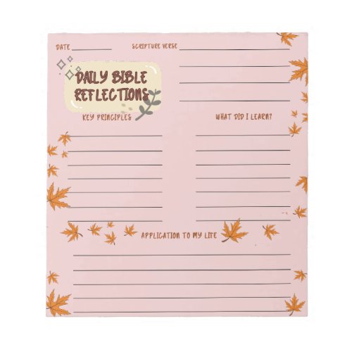 Scripture Daily Reflection Notepad Pink