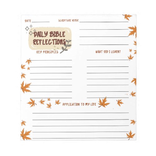 Scripture Daily Reflection Notepad White