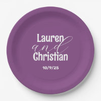 Scripture Dark Purple Wedding Favor Tags