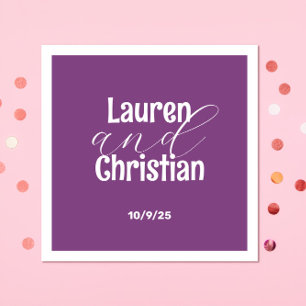Scripture Dark Purple Wedding Napkins