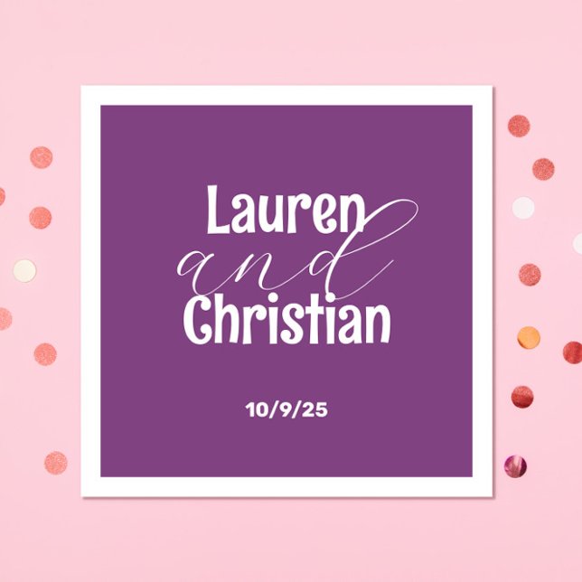 Scripture  Dark Purple Wedding  Napkins (Creator Uploaded)